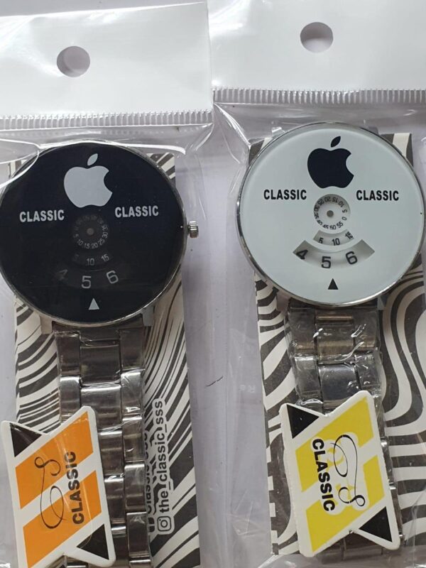 Men's Chain Watch - 1 Pc in Silver & White - Image 2