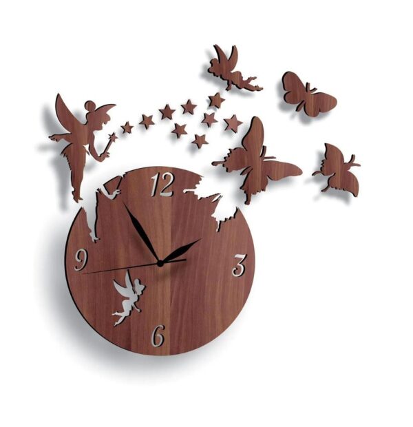 Butterfly Design Analogue Wall Clock With Light - Image 3