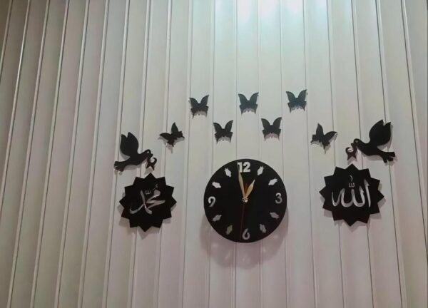 3D Islamic Wooden Wall Clock - Image 6