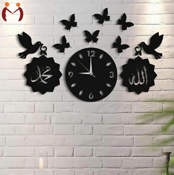 3D Islamic Wooden Wall Clock - Image 3