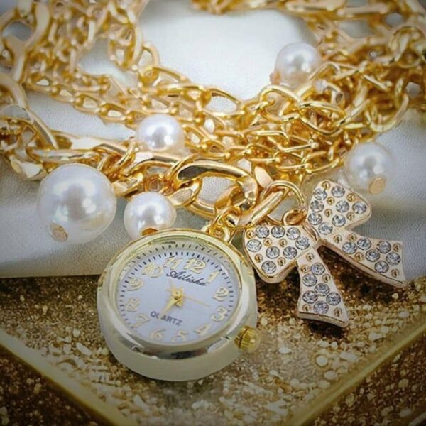 Fancy Pearl Bracelet Watch - Image 3