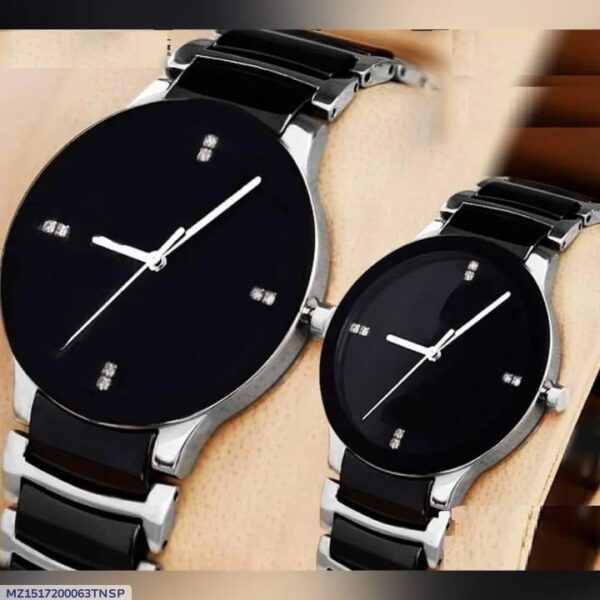 Stylish Unisex Couple Watches - Set of 2 with Quartz Movement - Image 2